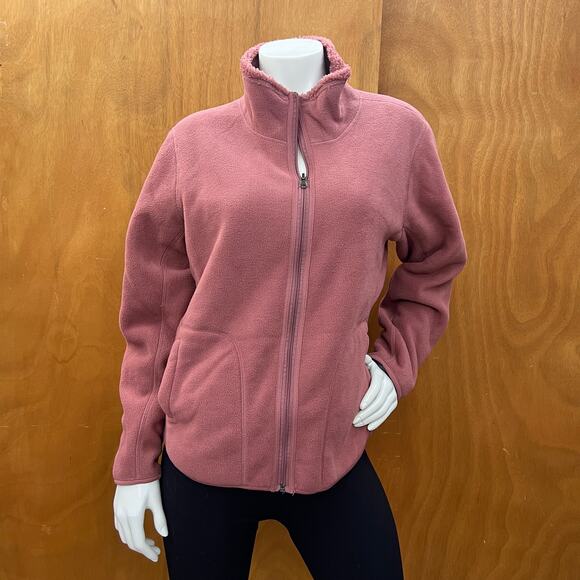 Classic Concepts Reversible Fleece Jacket Women's Mauve/Pink Full Zip Size L - Picture 2 of 8